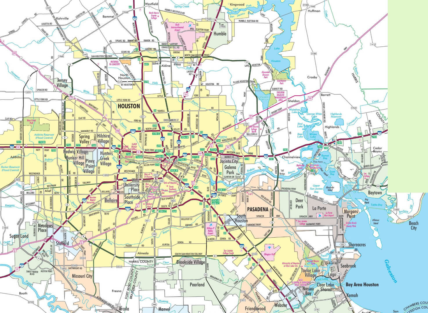 Houston City Map Texas
